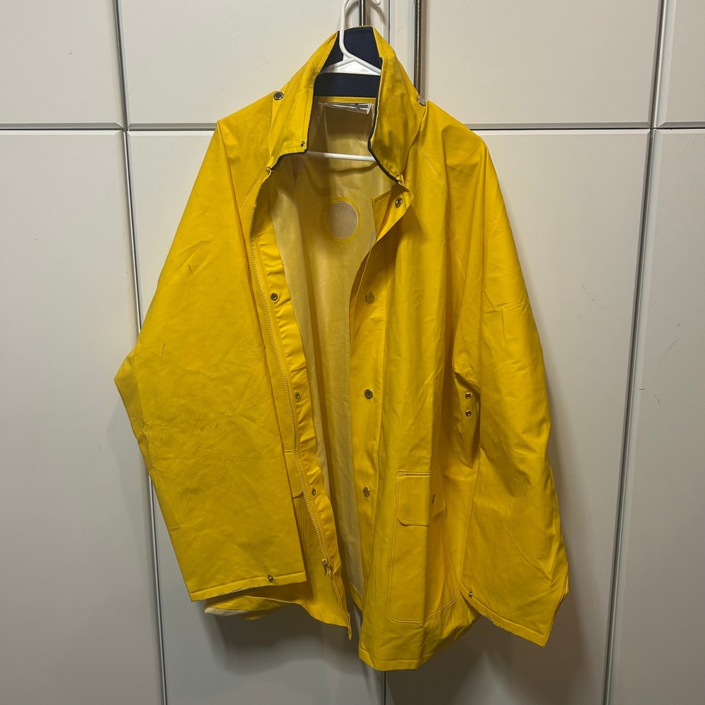 Tingley Yellow Rain Jacket PVC Coated Workwear Coat Mens 2XL 150509/13039